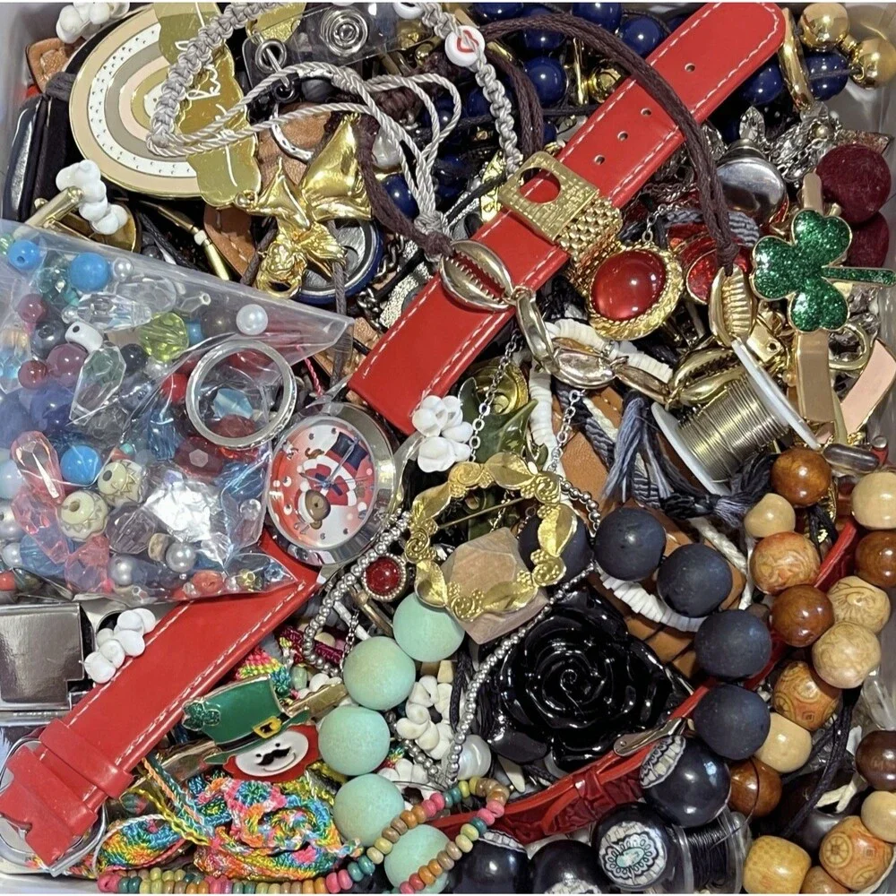 VTG - Now Repurpose Broken Jewelry Beads Harvest Craft Supply Parts 1#11.5oz